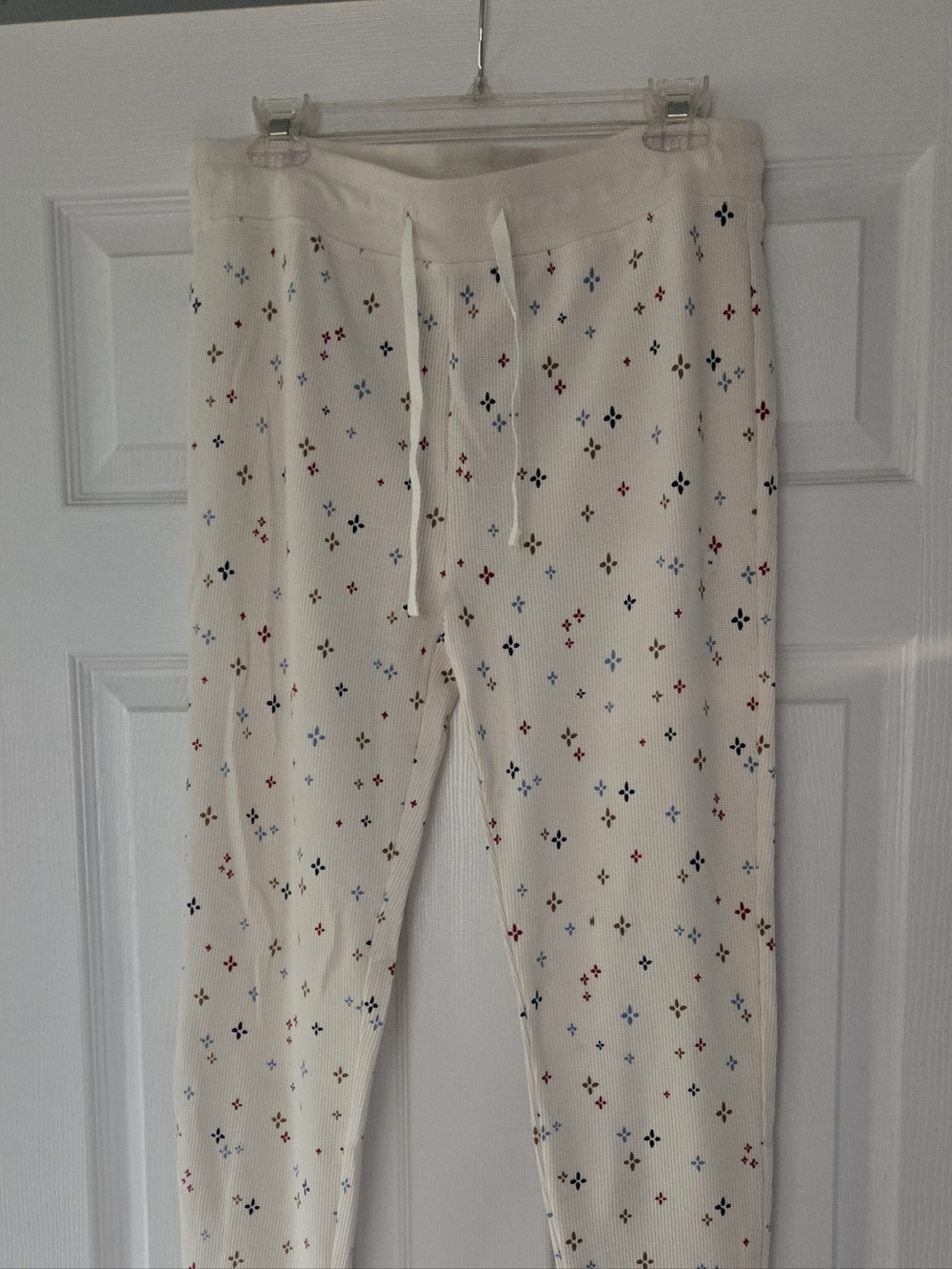 NWT Eddie Baurer Womens Cream Ribbed Jogger Lounge Pants